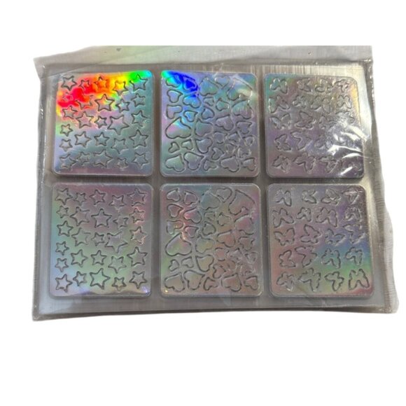 Holographic Nail Art Stickers Set Of 12 Sheets With Mixed Patterns - Picture 1 of 2